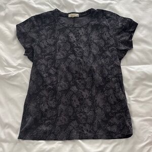 Rag & Bone Black Snake Skin Short Sleeve Tee Size S